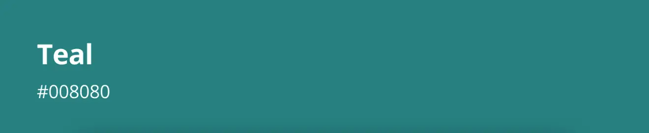 teal color hex code​