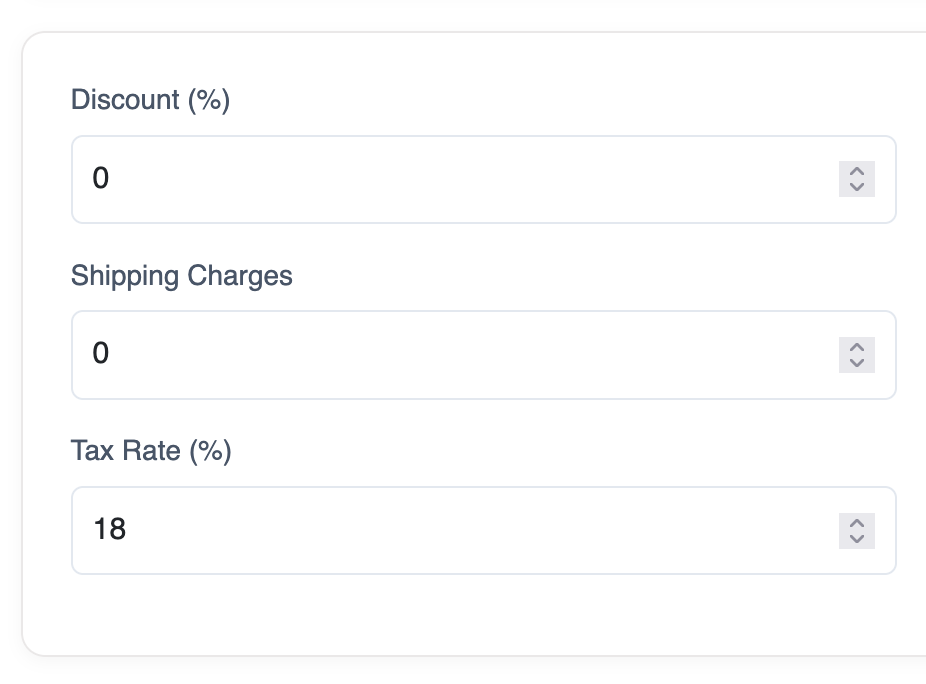 add discounts, shipping & tax in free online invoice generator