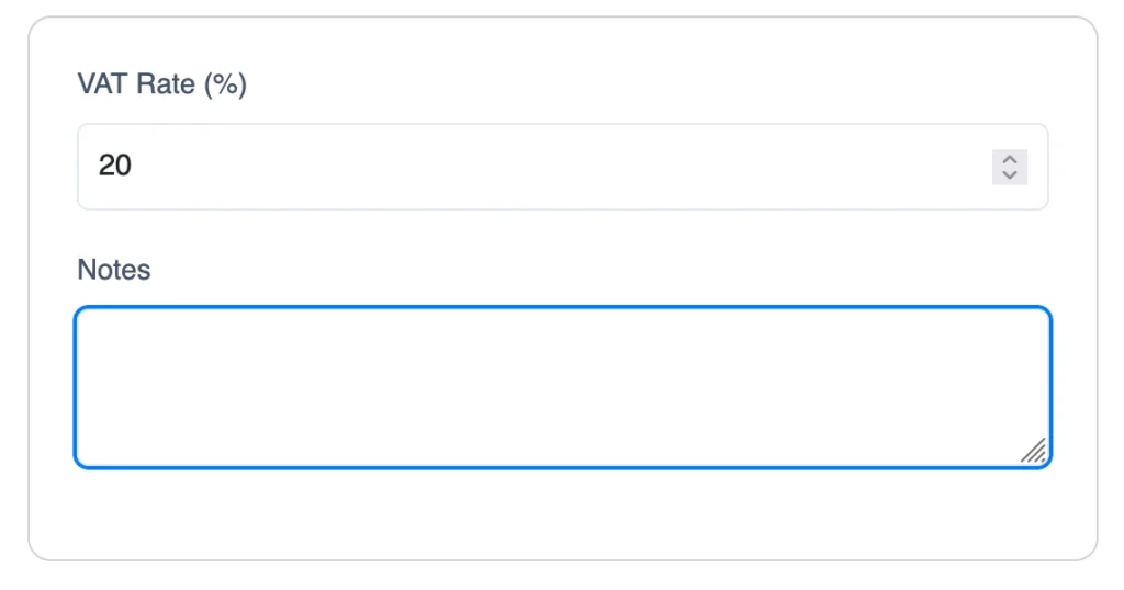 enter notes to the invoice