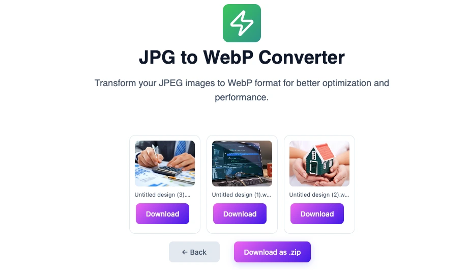 download converted jpg to webp